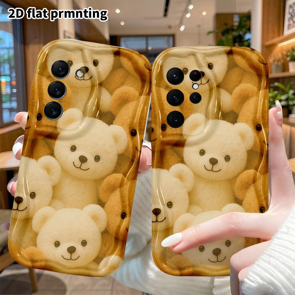 Phone Case: 2D Flat, Fits Samsung Galaxy A34 A35 M05 M06 S20 S22 S21 FE Plus 5G, Plush Little Bear, Perfect Christmas and Halloween Holiday Gift