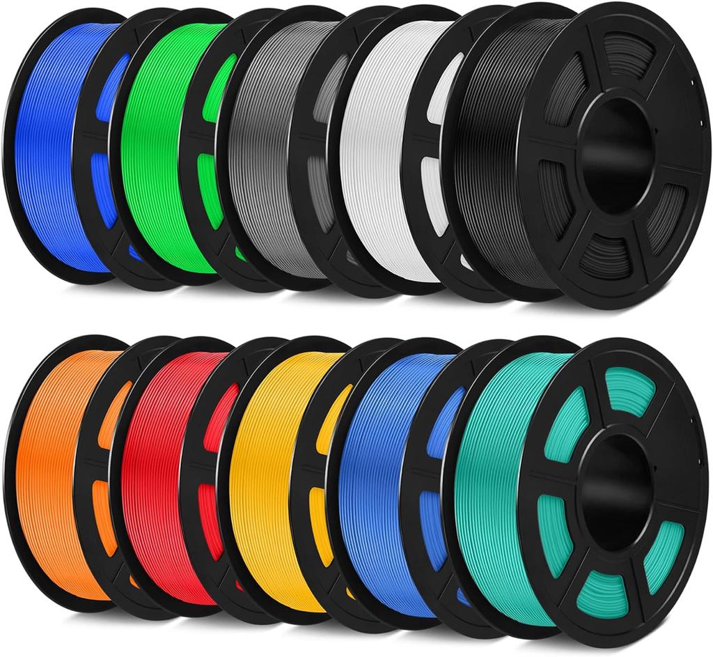 Paquete de 10 filamentos para impresora 3D, filamento PLA Plus de 10 kg y 1,75 mm, perfectamente enrollado para la mayoría de impresoras 3D, carrete de 1 kg, envío aleatorio