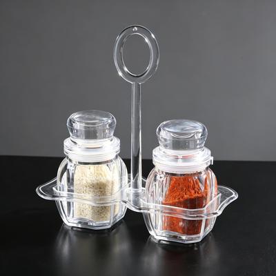 Transparent Acrylic Kitchen Seasoning Bottle Set for Cumin and Pepper Powder Storage