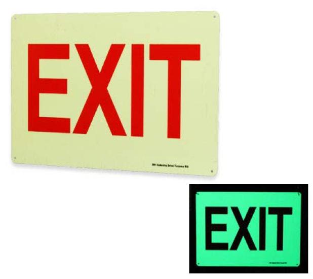 

Sign luminous EXIT plate,