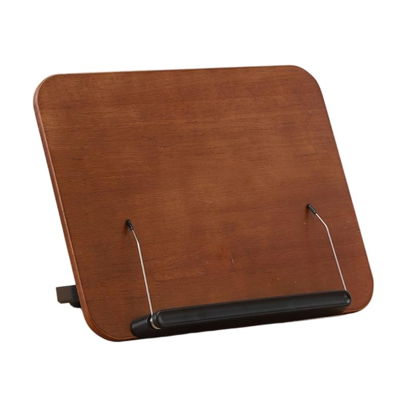 Solid Wood Book Stand Adjustable With Safety Features Foldable Ergonomic For Secure Reading Cooking And Study