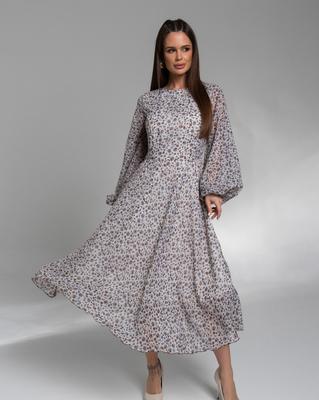 ISSA Plus Floral Chiffon Midi Dress