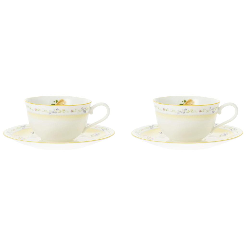 Noritake Jeune Freres Cup & Saucer (Pair Set) (For Coffee and Tea) 220cc, Microwave-Safe, Bone China, P59387A/4620