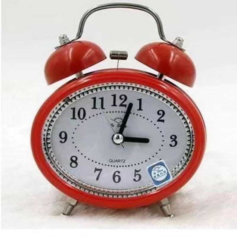 Student Metal Ringing Alarm Clock Creative Children Learning Silent Night Lights Fashionable Classic Loud Bedside Cute Clock Watch