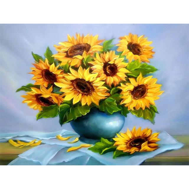 5D Diamond Painting Flower Vase Full Round Square Home Decoration Gift DIY Art Mosaic Pattern Rhinestone Embroidery Cross Stitch Kit