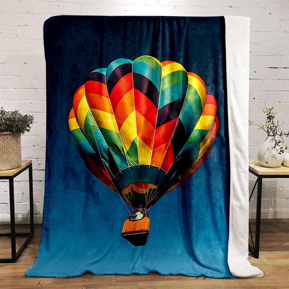 Colorful Hot Air Balloon Design for all seasons blanket lunch break throw gift