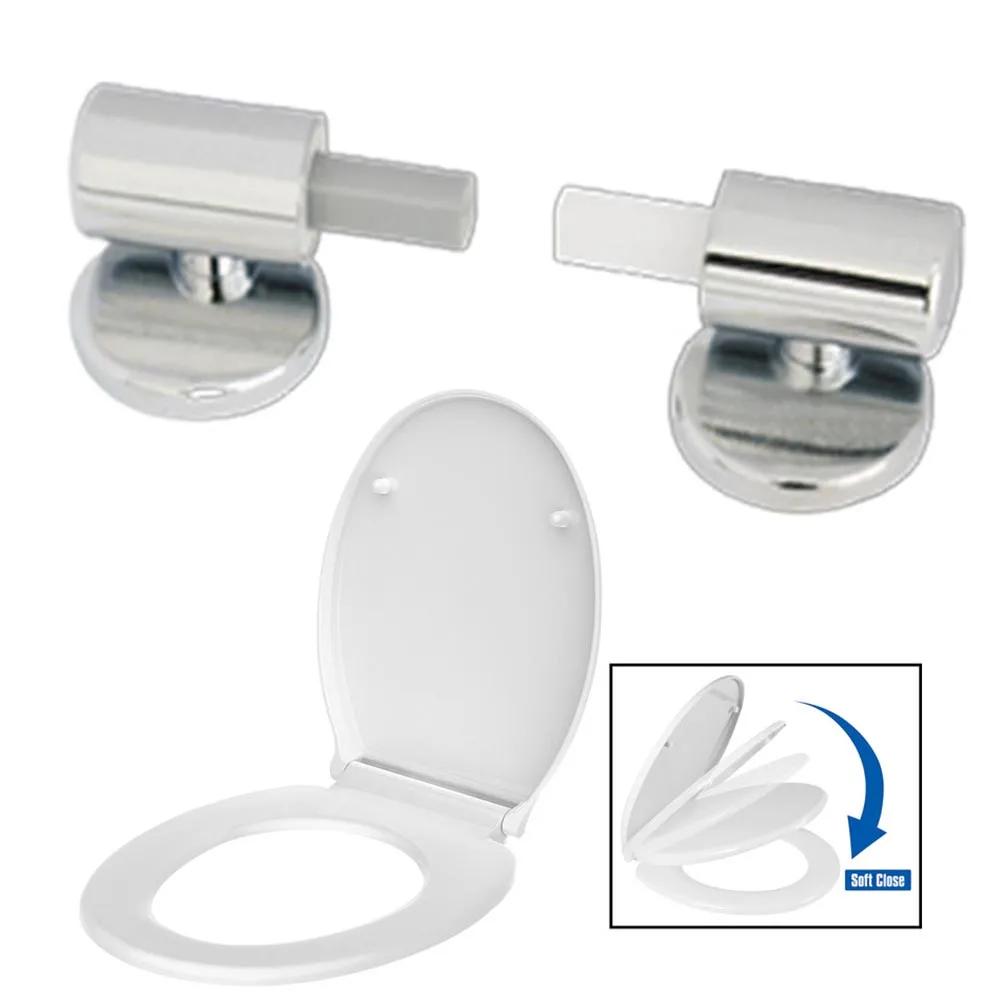 1set Toilet Cushions Hinge Set, Including Replacement Toilet Seat, Cover Hinge, Screw Pin, Hardware Connector, Quick Connector