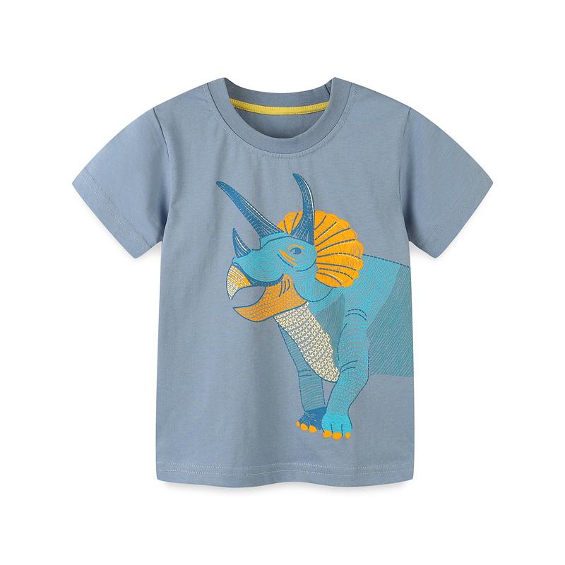 

Стрибки, метри, прибуття, динозаври, літні футболки для хлопчиків і дівчаток, дитячий одяг, футболки з короткими рукавами, тварини 160CM