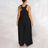 Overalls mit weitem Bein, einfarbig, lässig, ärmellos, mit Trägern und Taschen, Overall, zusammengesetzter langer Hosen-Overall für Damen