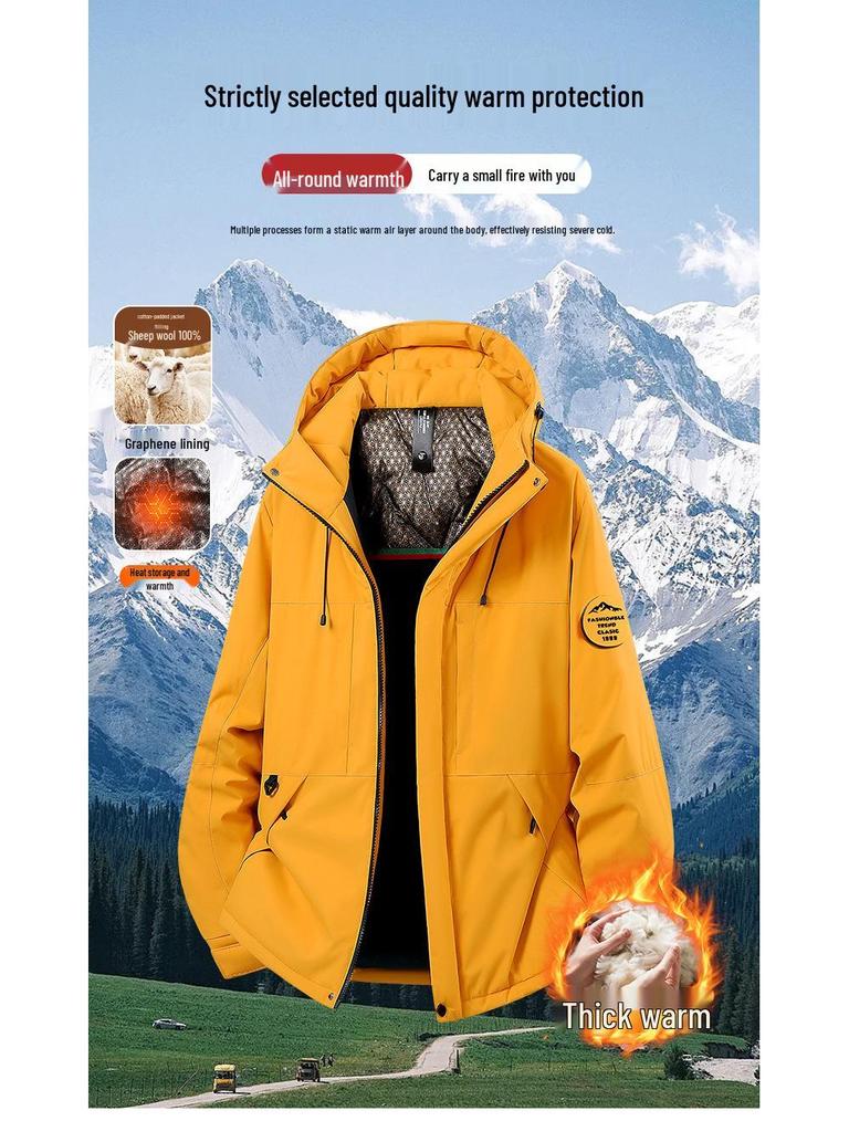 Goldene Schuppe Herren & Damen Winter Wasserdichte Wolljacke - 2025 Outdoor Winddicht, Verdickt für Wärme