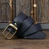Pánský kožený opasek Retro Čistá hovězí kůže Džínový opasek Pánský Korejský styl Všechno se hodí Pravá kůže Kolíčková přezka