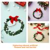 9pcs Christmas Mini Cabinet Wreaths Small Artificial Garland With Ribbon Bows For Door Window Kitchen Farmhouse Holiday Decor