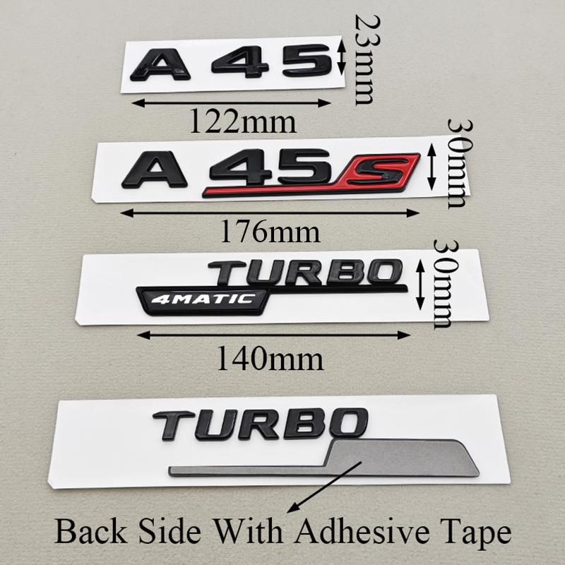 3D ABS Sticker Car Logo A35 A45 A45S Letter Rear Trunk Emblem Nameplate For Mercedes Benz A Class A35 A45 A45S W177 W176 V177