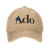Ado Text Blue Rose Logo Men Women Baseball Cap Distressed Cotton Caps Hat Fashion Outdoor Unstructured Soft Snapback Hat