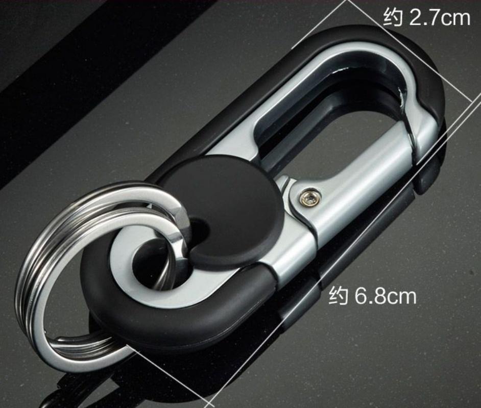 Men's Double Ring Keychain Fashion Business Key Holder Metal Key Buckle Car Styling Accessory Gift