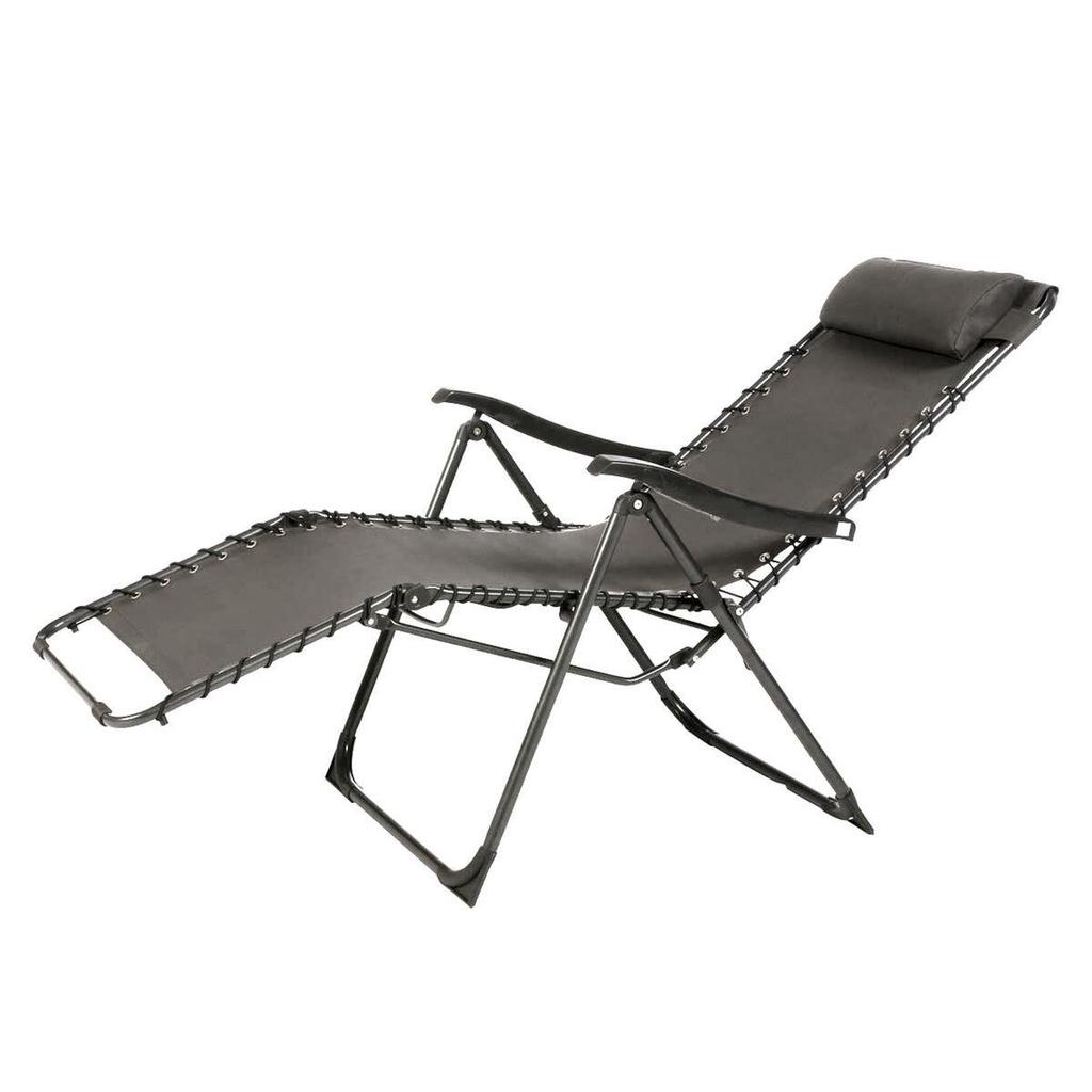 ADJUSTABLE DECK CHAIR Relax Anthracite/black Garden Foldable