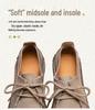 2024 Spring Women's Retro Soft Leather Casual Lace-Up Shoes