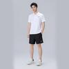 Li Ning Logo Print Quick-Dry Loose Polo Short Sleeve Mid-Waist Tied Shorts Casual Sports Set Unisex sets APLU799-1+AAPU225-1