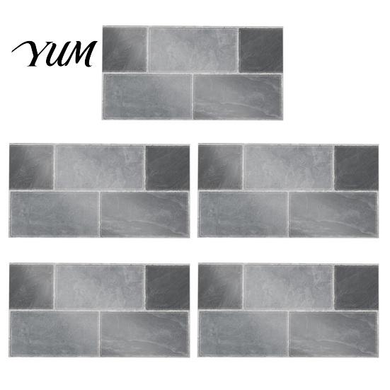 Waterproof Wall Decals for Kitchen 5Pcs Vintage Brick Tile Stickers, Oil?Proof Wallpaper, Peel Removable Backsplash Rental & Stick Living Room Home