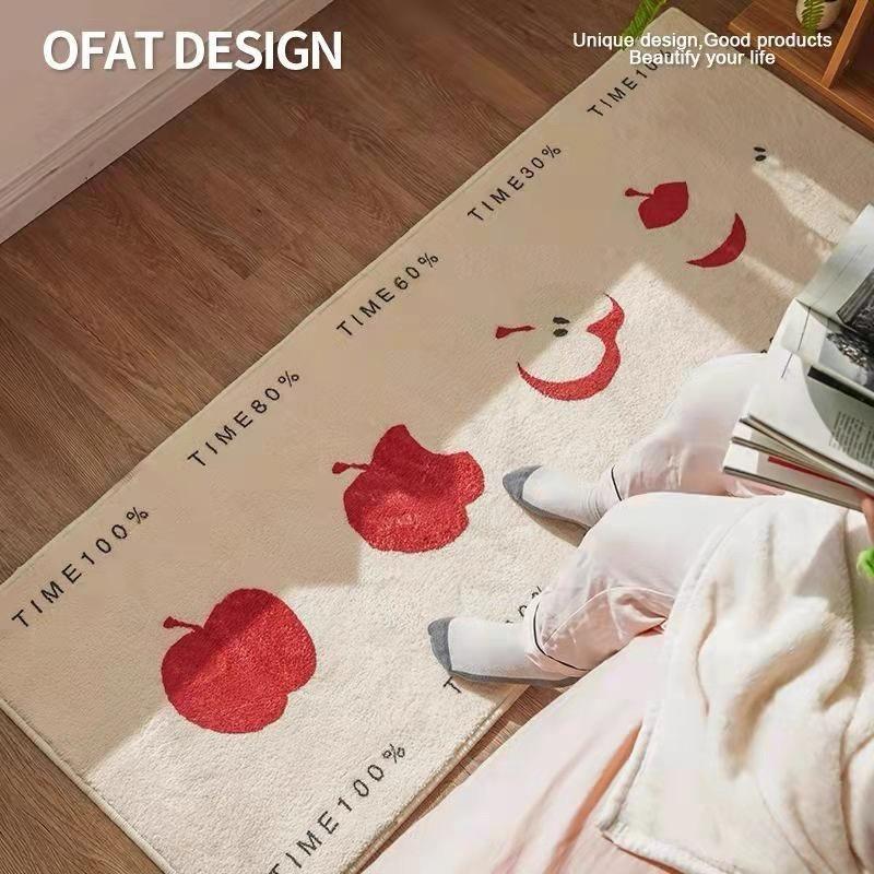Cute Printed Cashmere Imitation Carpet Living Room Bedroom Relax Area Large Floor Mat Bedside Soft Rugs Home Decoration