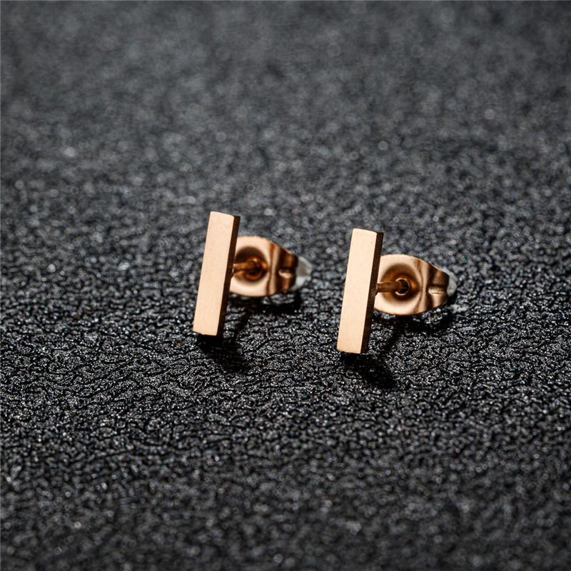 Stainless Steel Earrings Minimalist Stick Stud Earring Classic Simple T Bar Earing for Women Jewelry Party Gift NEW
