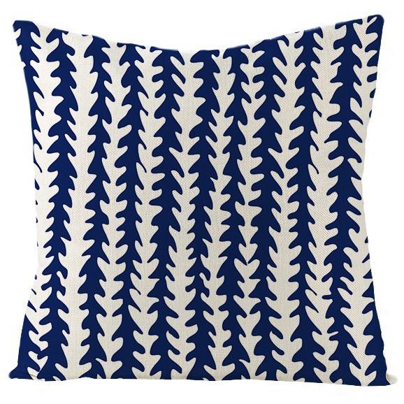 New Blue Geometric Linen Pillowcase Home Sofa Pillowcase