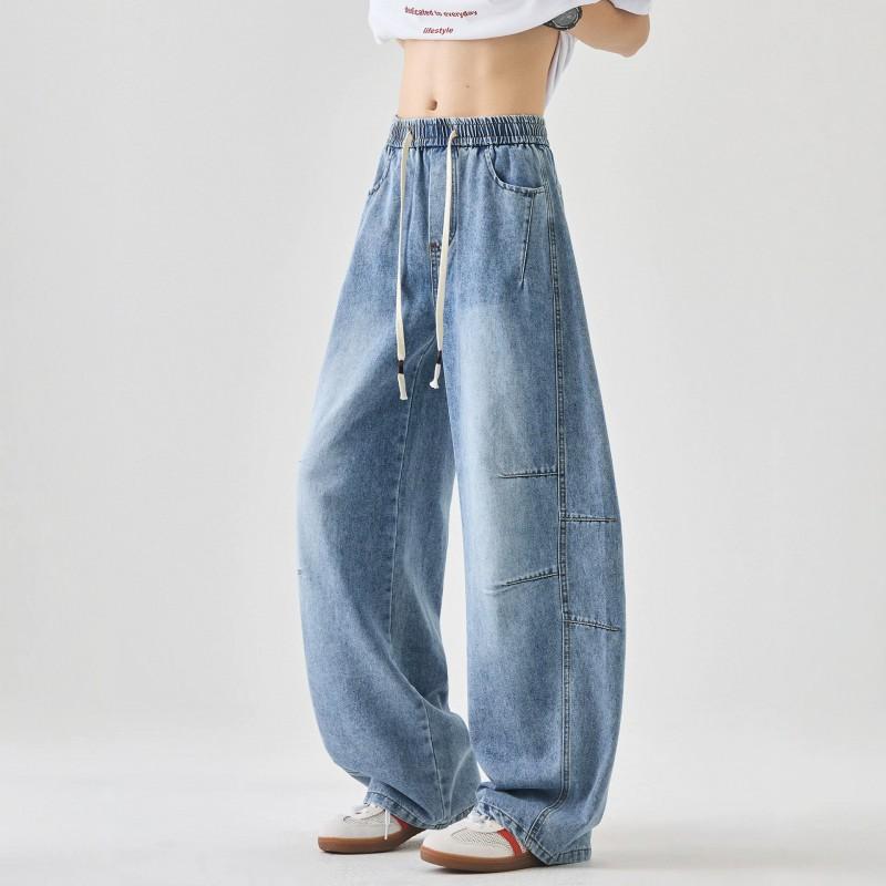 Mens Loose Straight Leg Jeans 2026 Lightweight Stretch Denim Pants Teens