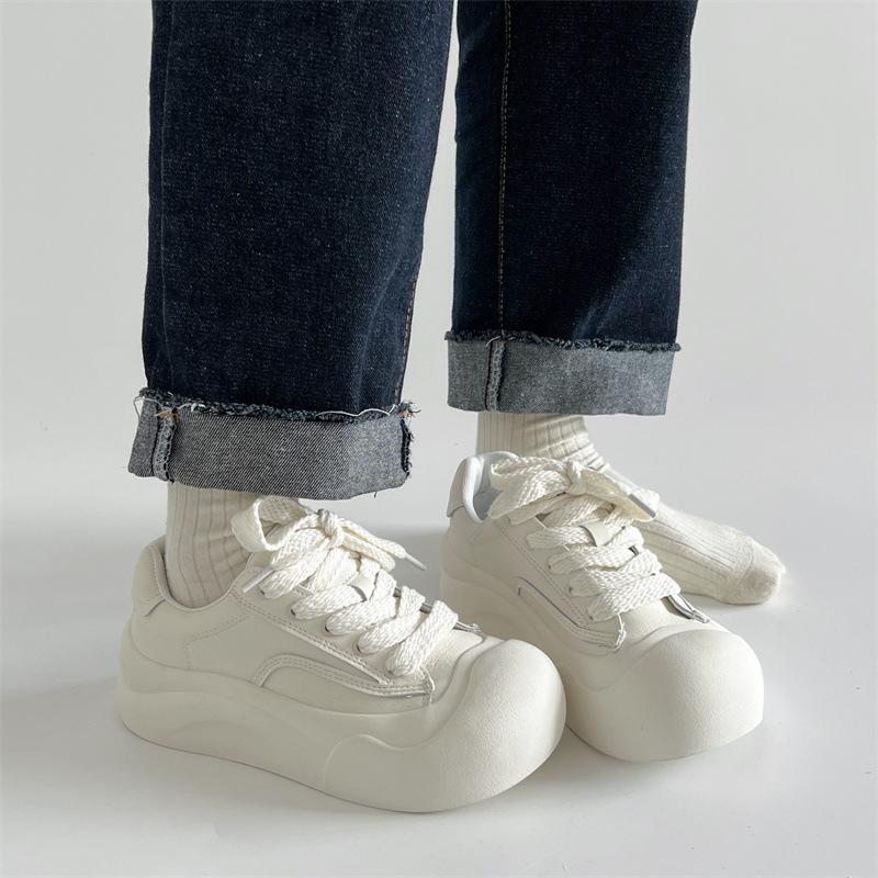 Fashion versatile high-end thick-soled heightening little white shoes women's 2025 new popular summer lightweight low-top board shoes