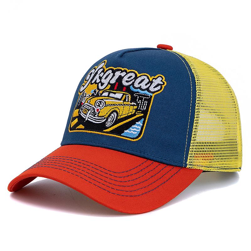 Hot Sale Unisex Baseball Cap Classic Vintage Car Pattern Mesh Cap Men And Women Breathable Streetwear Summer Trucker Hat 56cm-60cm