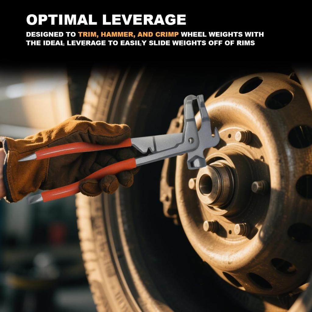 Car Wheel Balancing Weight Plier, Vehicle Wheel Balance Hammer Tool, Automotive Tire Clip On Weight Balance Rim Repair Remover Accessories, Universal