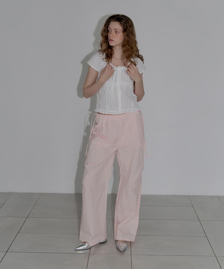 Assenti Strap Wide Pants_Pink