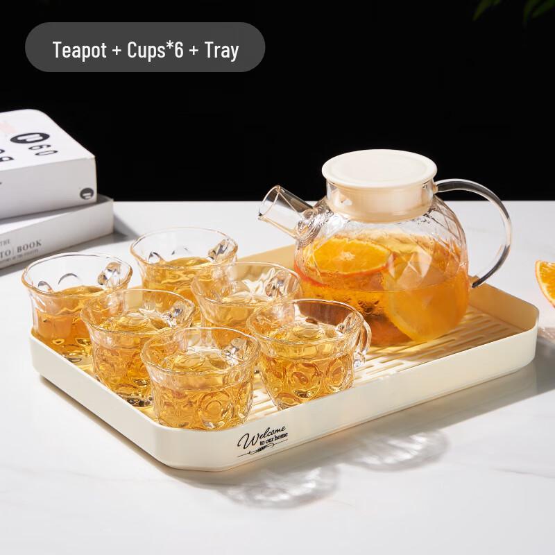 Glass Teapot Set with Filter 1 Pot 6 Cups