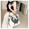 Damen Canvas Umhängetasche Ästhetische Stern Crossbody Tasche Handtasche mit großem Fassungsvermögen