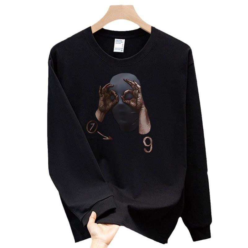 American Trendy Brand Pure Cotton T-Shirt Men'S Bottoming Shirt Long-Sleeved Trendy Autumn And Winter Men'S And Women'S Crew Neck Sweater