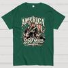 250 Years America Anniversary George Washington & Lincoln Playing Guitar Funny 4th of July Cotton Casual Cool Loose T-Shirt