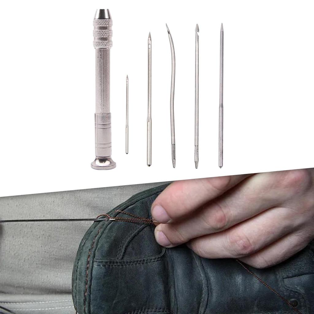 Pu Needles Awl Leather Sewing Set Hand Home Replaceable Shoes Repair Tool