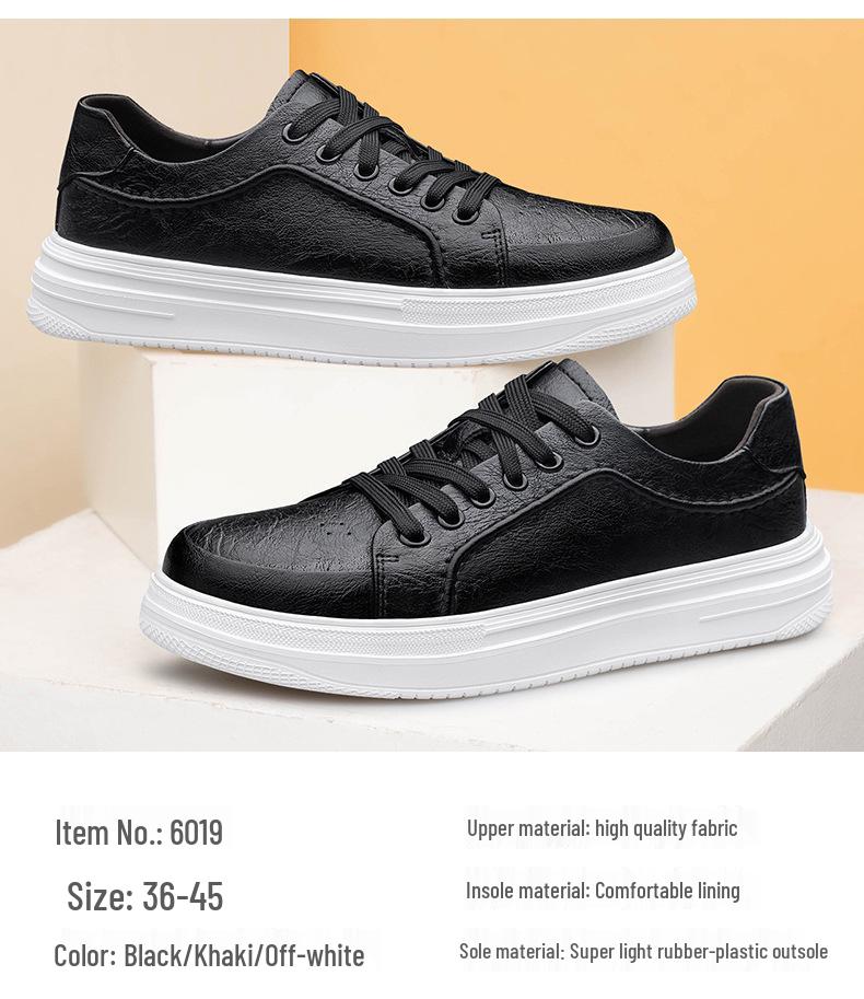 European Station Men's Versatile Skate Shoes: Lightweight Luxury, Breathable Autumn Flats, Cowhide Sports Shoes