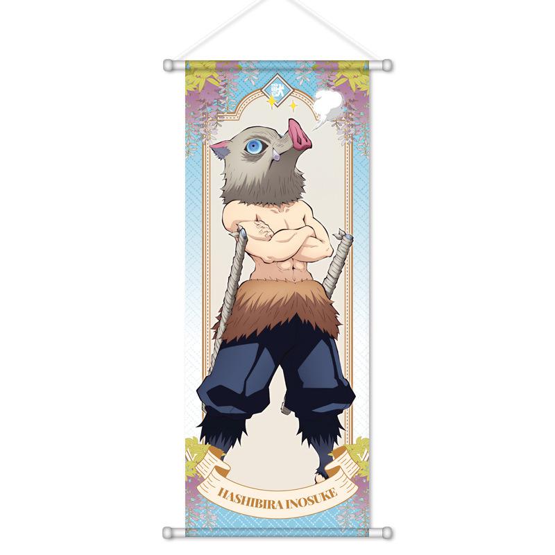 Wall Scroll Poster Tapestry Kamado Tanjiro Nezuko Kamado Giyu Tomioka Mitsuri Kanroji Anime Hanging Printing