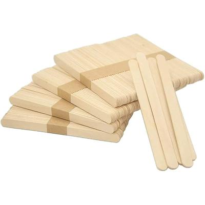 Eclet 100 White Wooden Craft Stick Premium Natural Wooden Piece Ice Cream Sticks(A)