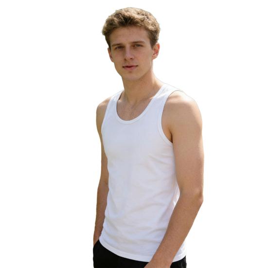 

Мужской жилет летний без рукавов с круглым вырезом облегающий майка однотонный спортивный фитнес майка повседневный XL белый