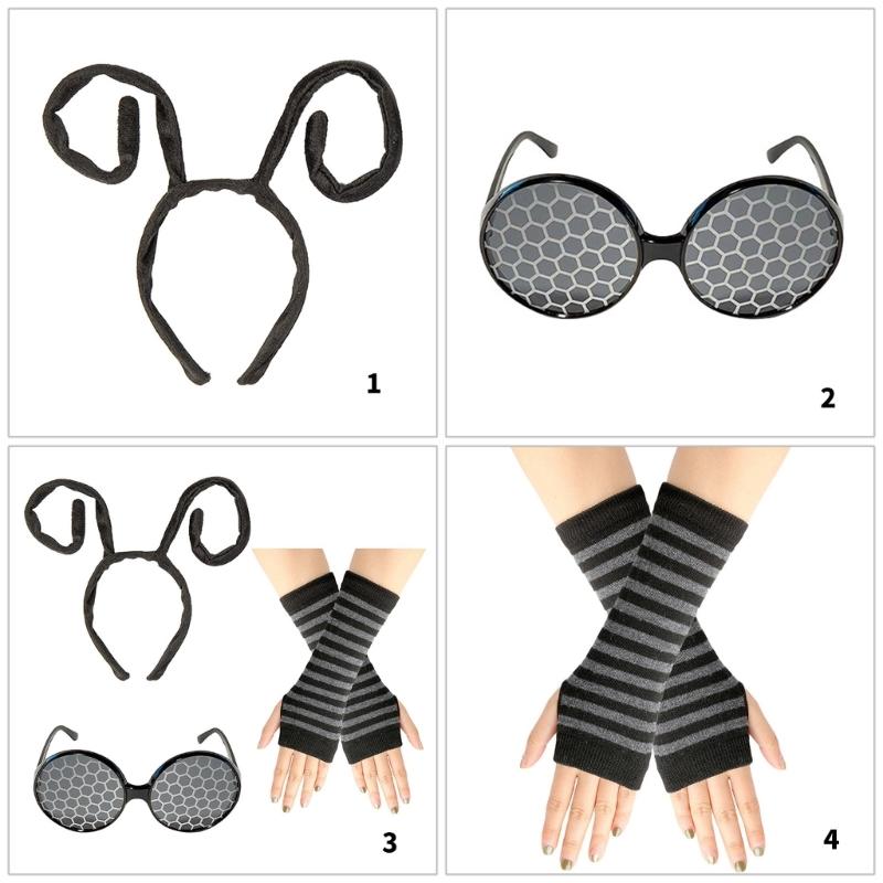 Role Playing Accessory Set Includes Headband Gloves And Eyewear For Cosplay Stage Performances Themed Party Costume