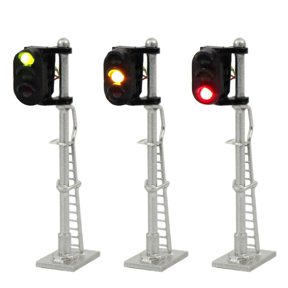Traffic Signal for Railway Building DIY Lights, Three-Light Signal, 3-Pack, 1150 Scale, Models, Models, Dioramas, Education,