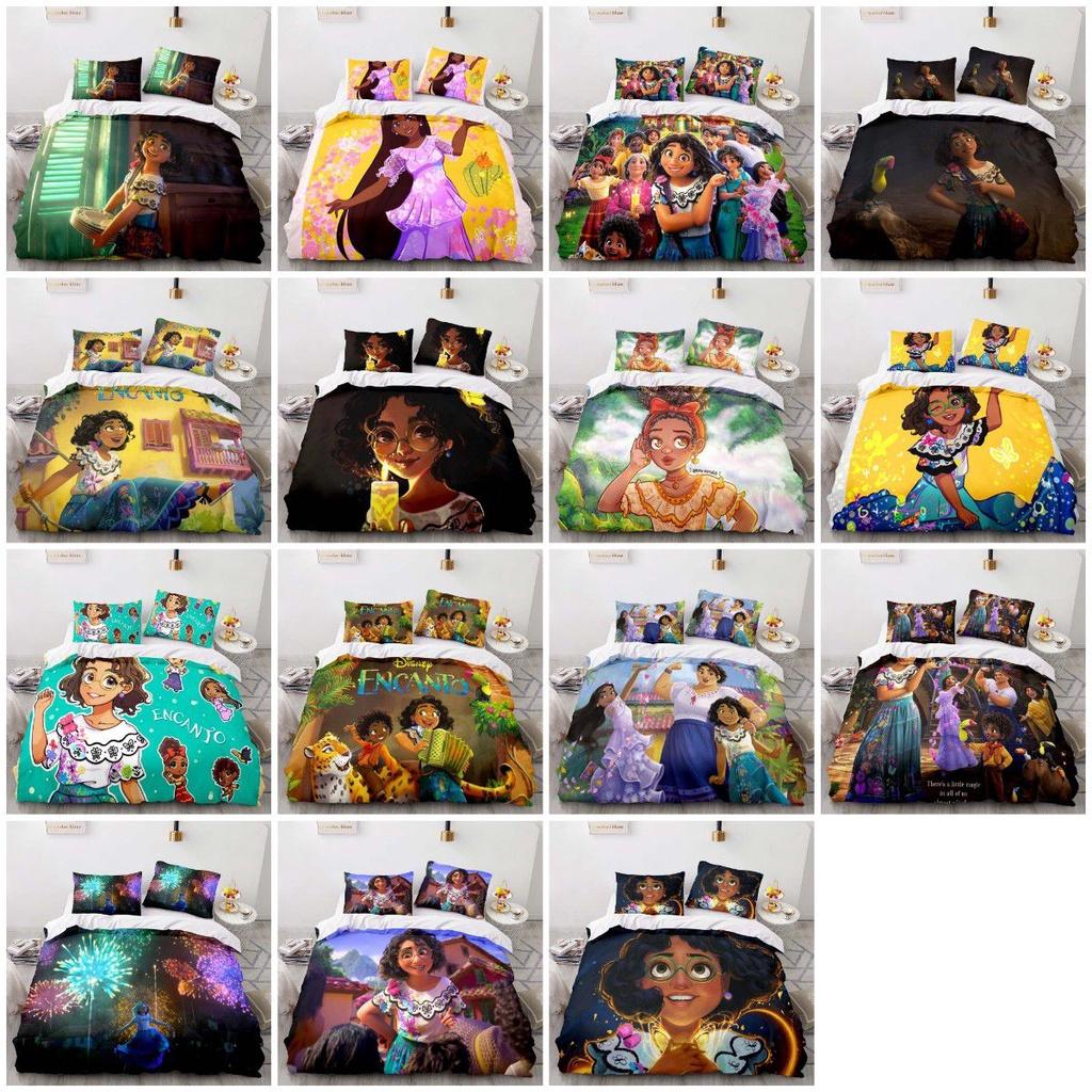 Disney Encanto Cartoon Print 2/3-pcs Bed Set Soft Bedding Set Cover