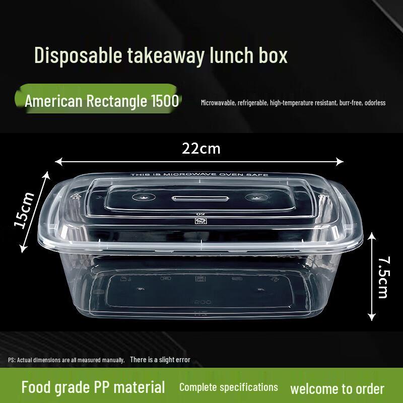 Gureide Disposable Microwaveable Rectangular Takeaway Food Containers