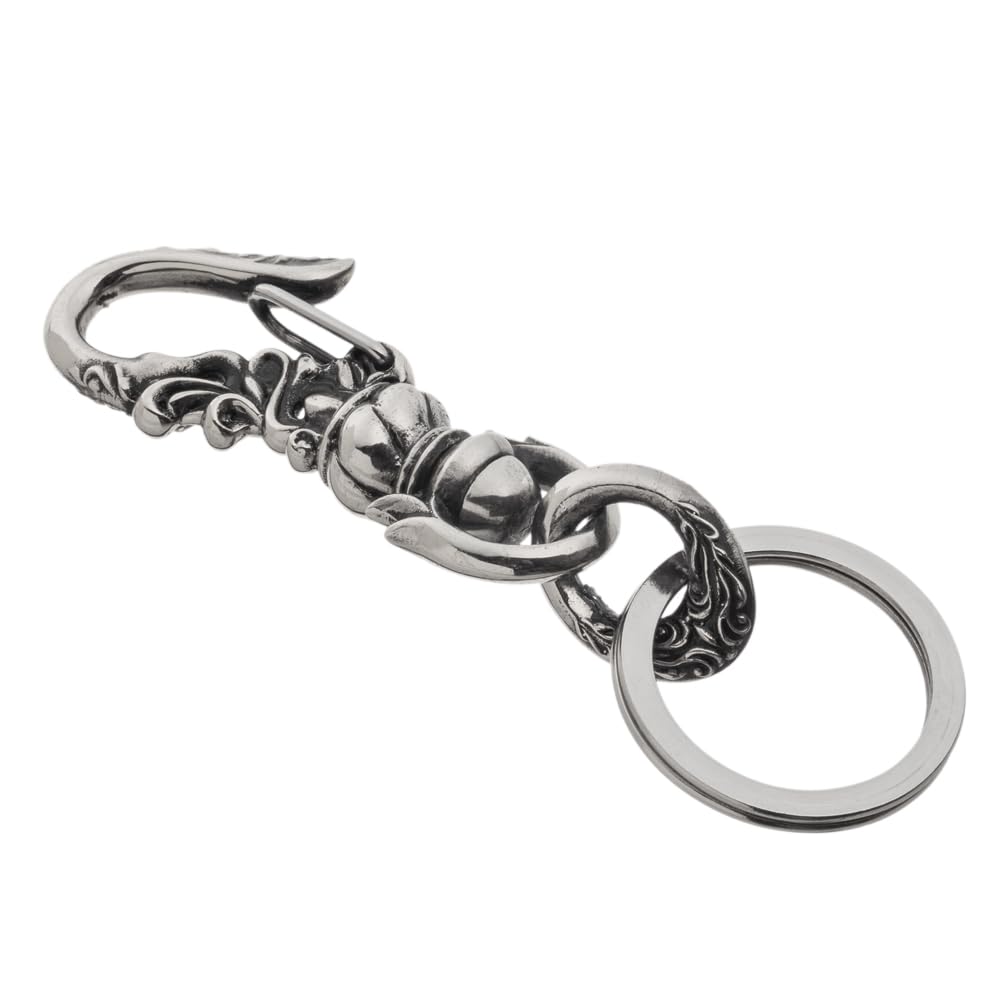 Artemis Classic Hook Carabiner Key Silver and Brand Silver Key Key Key Stainless Steel Keychain, Ring, ACK0054, Accessory, Men's Women's, Jewelry,