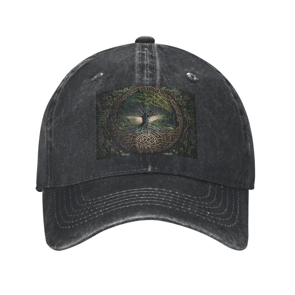 Yggdrasil Tree Of Life Celtic Baseball Caps Washed Denim Hats Adjustable Casquette Sports Baseball Cowboy Hat for Unisex