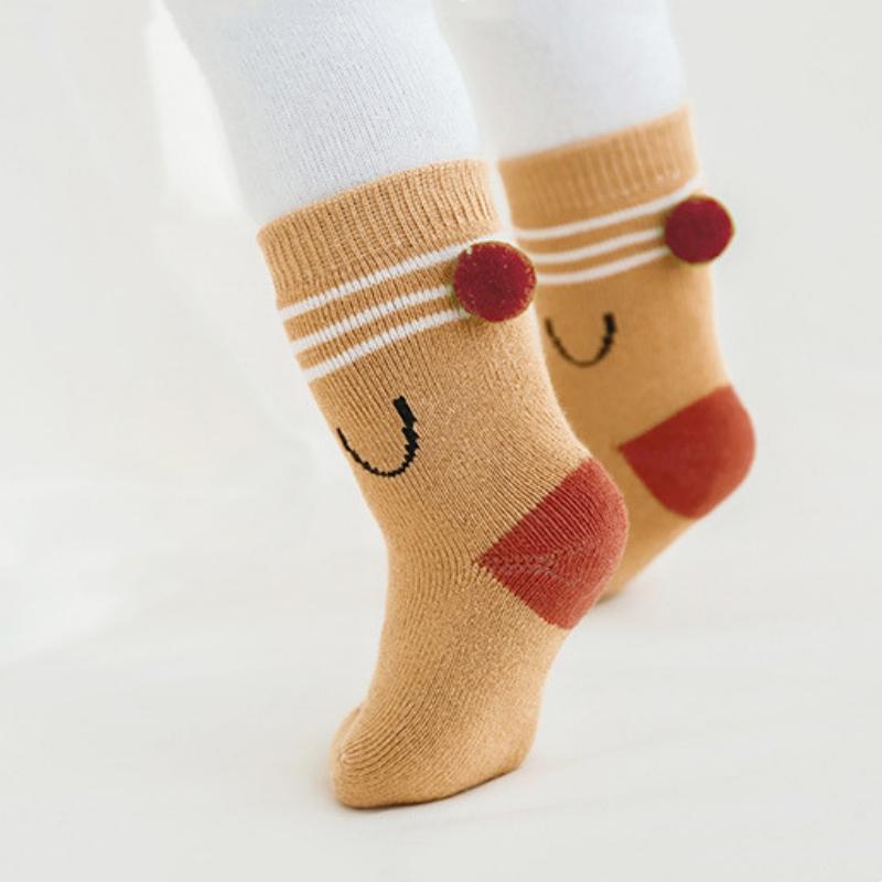 Cartoon Baby Terry Socks Cute Mid Tube Socks Children Warm Stockings 0-3year Kids Infants Spring Autumn Socks