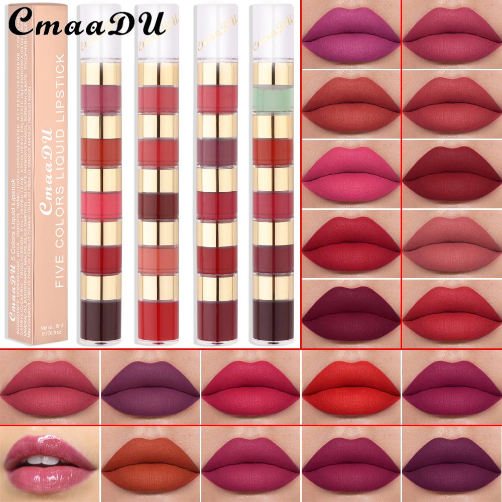 

CmaaDu 5-цветный стойкий блеск для губ 01