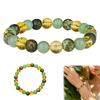 Boho Style Fashion Ornament Handmade Natural Stone Stretch Bracelet, Adjustable Elastic Healing Faux Relaxed Jewelry for Travel Crystal Spiritual