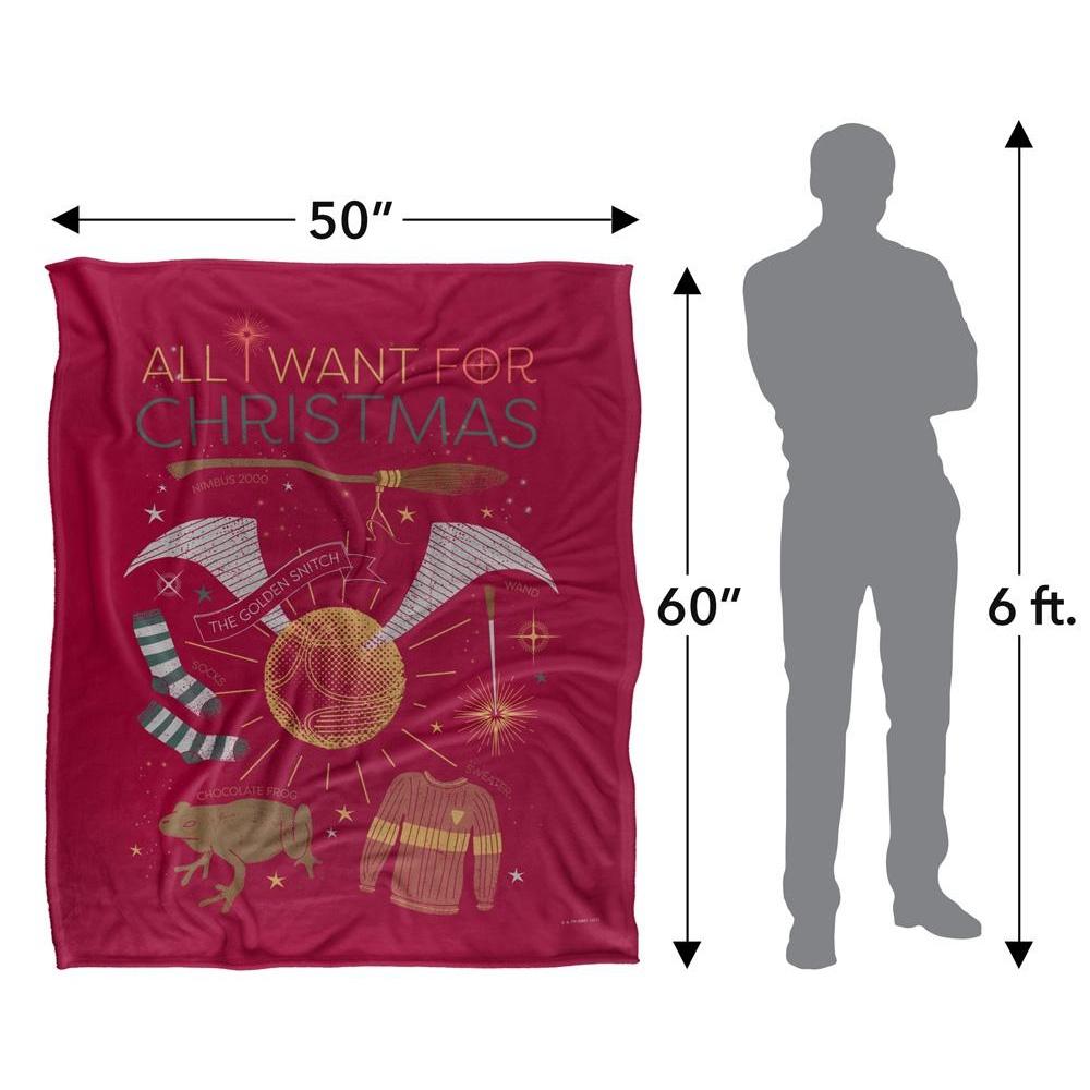 Harry Potter All I Want For Christmas Quidditch Blanket